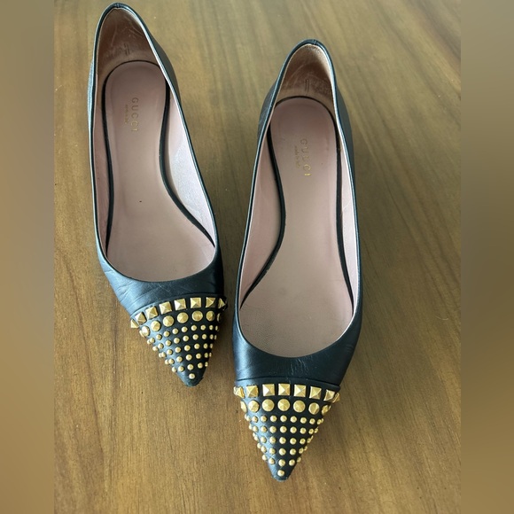 GUCCI Studded Kitten Heels 37.5 - Picture 1 of 9